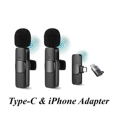 K9 dual wireless microphone Type-C with Lightning Device Adapter