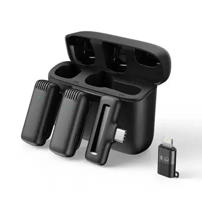 j13 wireless lavalier microphone with Lightning Device Adapter