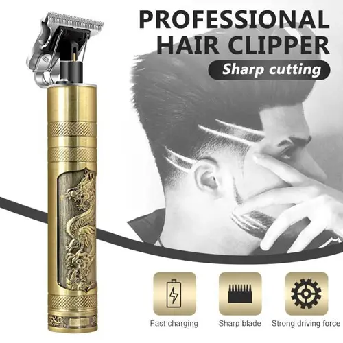 Rechargeable Vintage T9 Hair Cutting Trimmer Metal Body