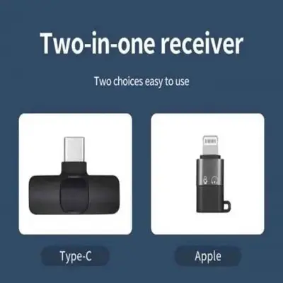 K9 dual wireless microphone Type-C with Lightning Device Adapter